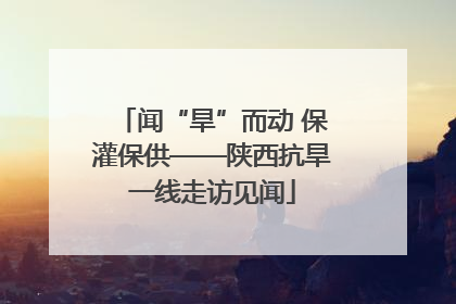 闻“旱”而动 保灌保供——陕西抗旱一线走访见闻