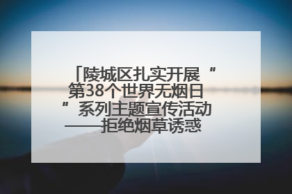 陵城区扎实开展“第38个世界无烟日”系列主题宣传活动——拒绝烟草诱惑 对第一支烟说不