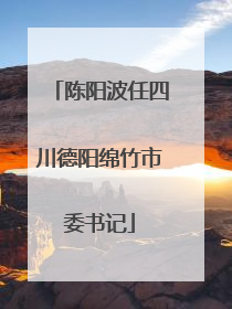 陈阳波任四川德阳绵竹市委书记