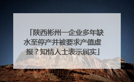 陕西彬州一企业多年缺水至停产并被要求产值虚报？知情人士表示属实