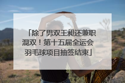 除了男双王昶还兼职混双！第十五届全运会羽毛球项目抽签结束