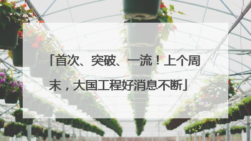 首次、突破、一流！上个周末，大国工程好消息不断