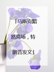 马斯克黯然离场，特朗普发文