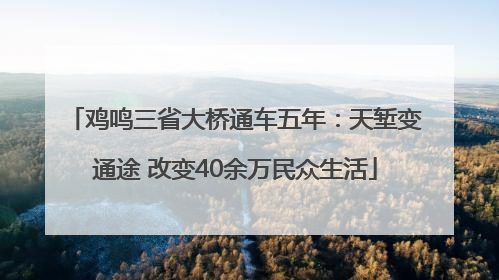 鸡鸣三省大桥通车五年：天堑变通途 改变40余万民众生活