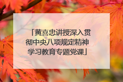 黄喜忠讲授深入贯彻中央八项规定精神学习教育专题党课