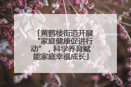 黄鹤楼街道开展“家庭健康促进行动”，科学养育赋能家庭幸福成长