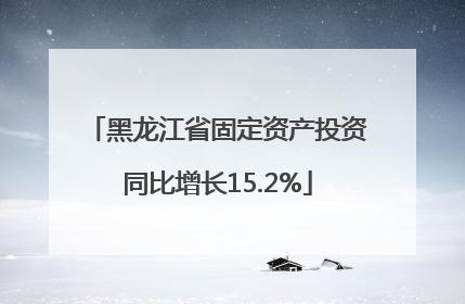 黑龙江省固定资产投资同比增长15.2%