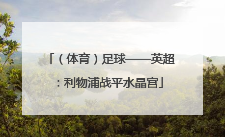 （体育）足球——英超：利物浦战平水晶宫