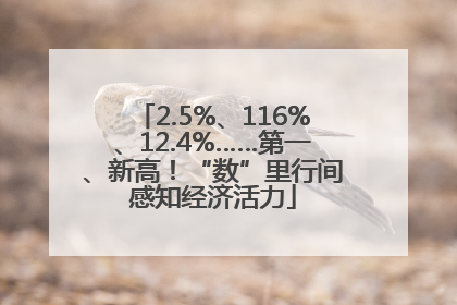2.5%、116%、12.4%……第一、新高！“数”里行间感知经济活力