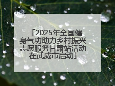 2025年全国健身气功助力乡村振兴志愿服务甘肃站活动在武威市启动