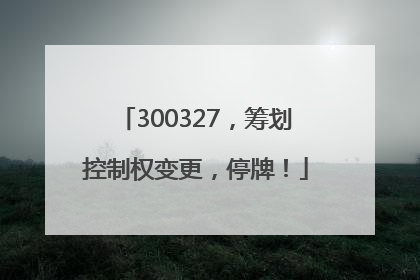 300327，筹划控制权变更，停牌！