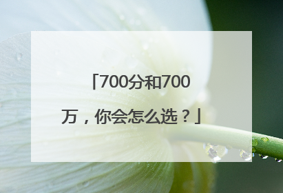 700分和700万，你会怎么选？
